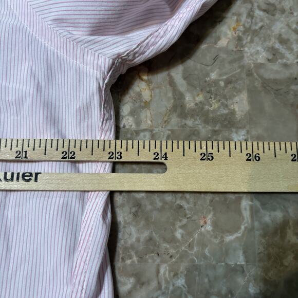 Vintage Gitman Bros Shirt Mens 16.5 Pink Striped All Cotton Pinstripes USA - Picture 3 of 11